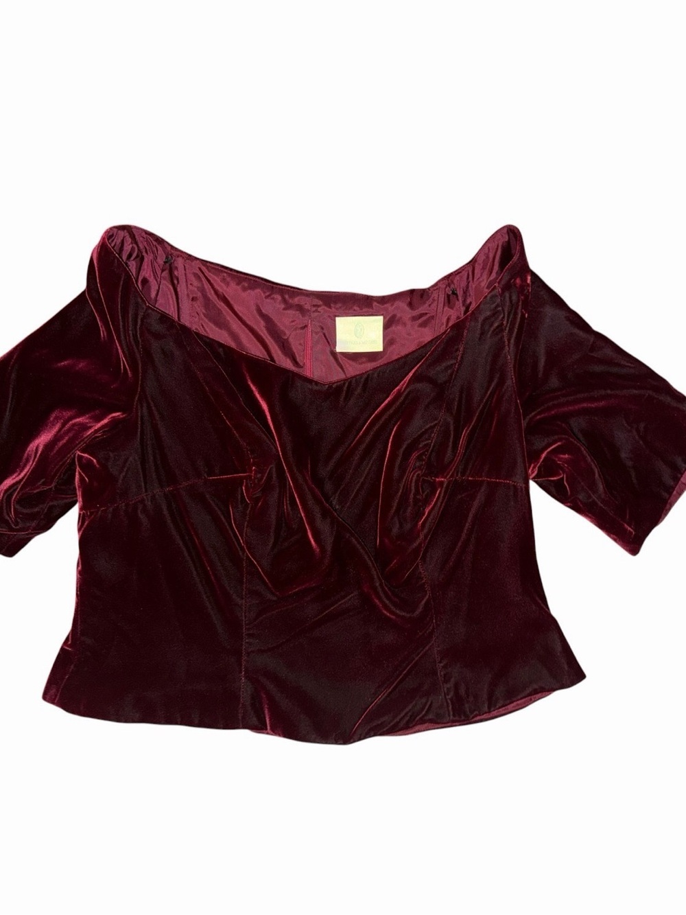 WATTERS & WATTERS Velvet Blouse in Burgundy